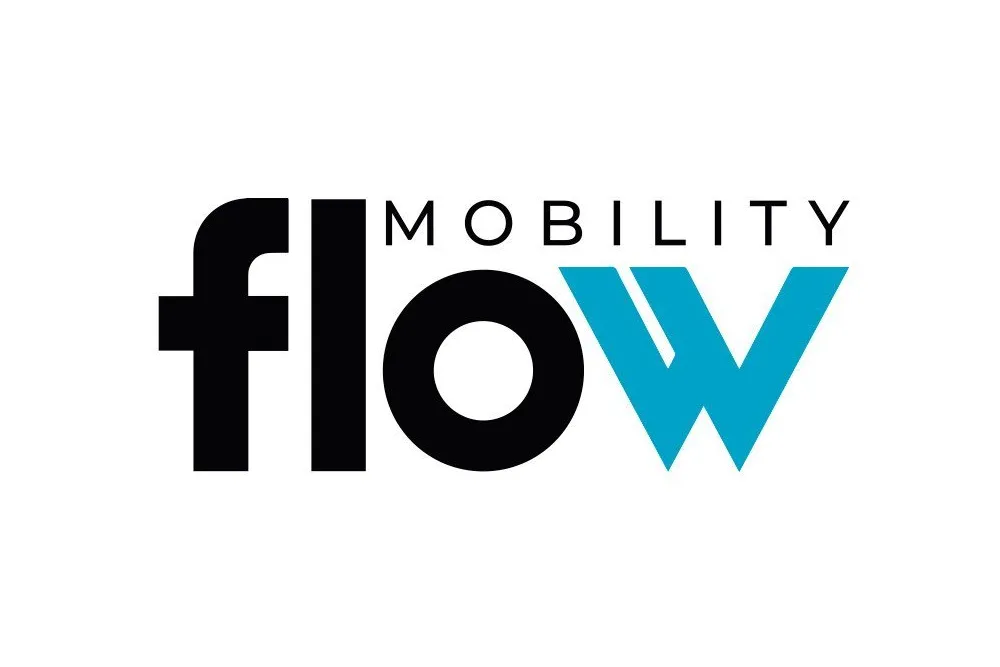 Logo Mobility Flow com letras em preto e fundo branco.